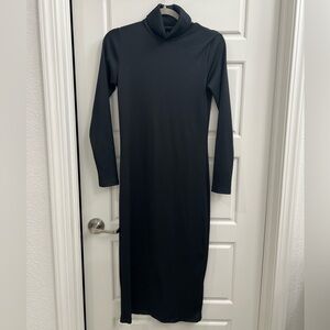 ZARA Black Fitted Midi Dress